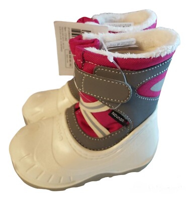 QUECHUA Mädchen After-shi Jr Tricolor Schneestiefel - Weiß (UK 5,5/6 - EUR 20/21) S7