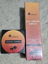 Lot of 2 New Lux Self Tanning Products - 6.76 oz Mousse & 3.52 oz Balm 4/2027