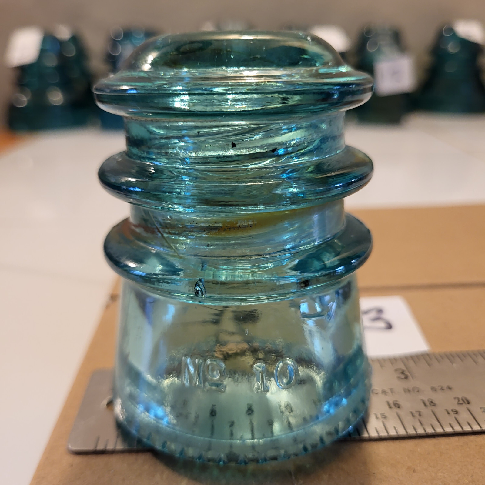 Vintage Hemingray 10 Green Glass Insulator eBay