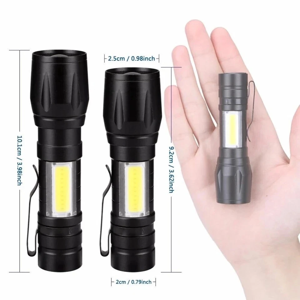 8000lm Lampe Torche LED Ultra Puissante Lampe de Poche Rechargeable USB Tactique - Imagen 3 de 4