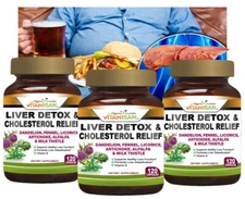 360 Capsules liver clean and detox 120 each chardon de marie Cardo Mariano  