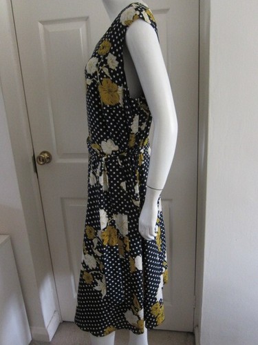 Evans Black Floral Tie Polka Dot Dress Size 20 RRP £40 - Picture 5 of 13