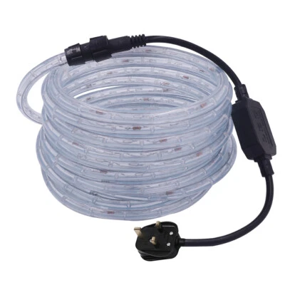 220V LED Rope Tube String Fairy Lights Strip Waterproof Outdoor Garden+UK Plug