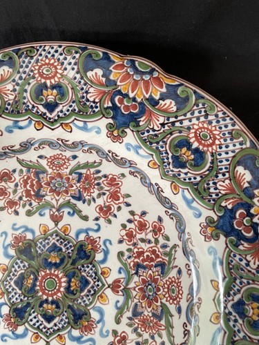 Large Antique MAKKUM large PLATE Ø 35 cm / 13.8 inch Tichelaar Delft Holland - Picture 5 of 10