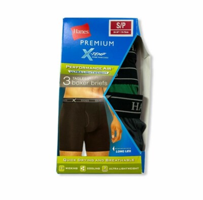 Men's 3pk Tagless Long Leg Boxer Briefs -Hanes Premium -S