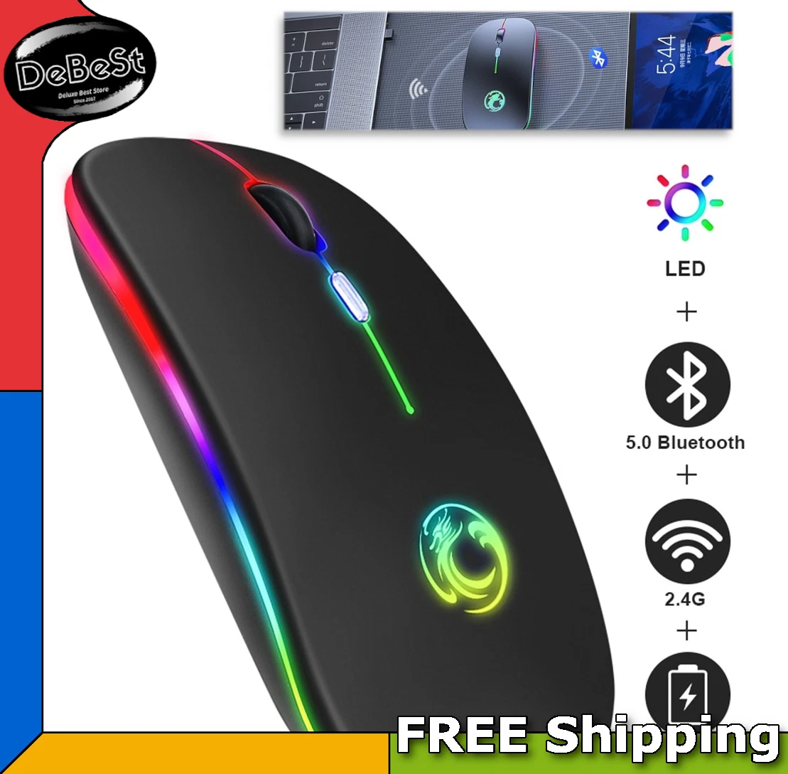 Hazlo pesado República Derecho Mouse Gaming Inalambrico LED RGB con Bluetooth Recargable Wireless Gaming Mouse | eBay Hazlo pesado República Derecho Mouse Gaming Inalambrico LED RGB con Bluetooth Recargable Wireless Gaming Mouse | eBay