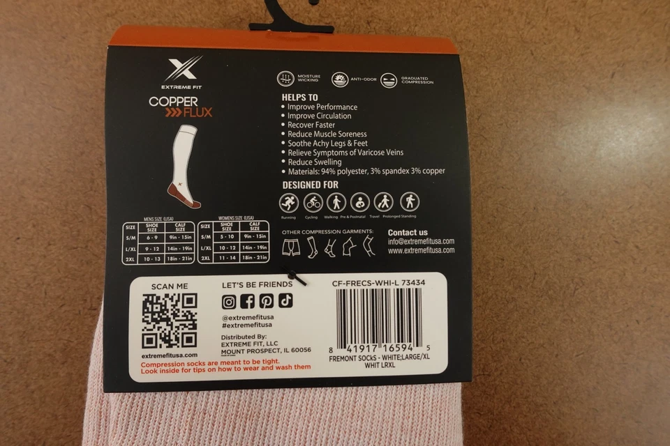 Calcetines de compresión Copper Flux para mujer talla 10-12 rosa antifatiga nuevos con etiquetas Foto 4 de 4