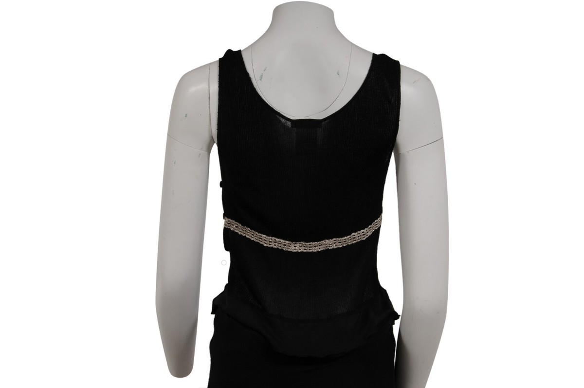 Chloe Vintage y2k 2000 Embroidered Ribbed Tank Top Size Small 