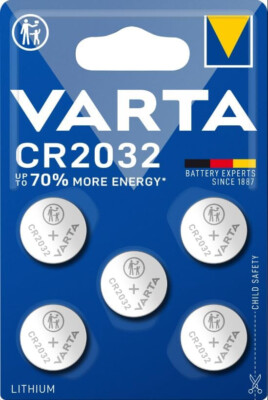Varta 2032 Knopfzellen 5er-Pack Lithium 70% more Energy
