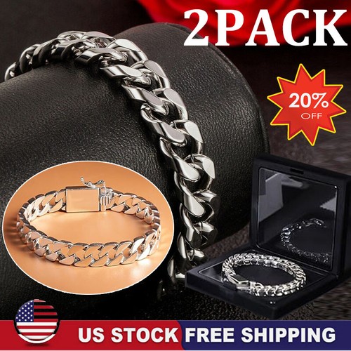 Biker Bracelet Men's Polished Stainless Steel Punk Biker Rocker Skull Head Chain... Biker Jewelry For Men - Foto 7