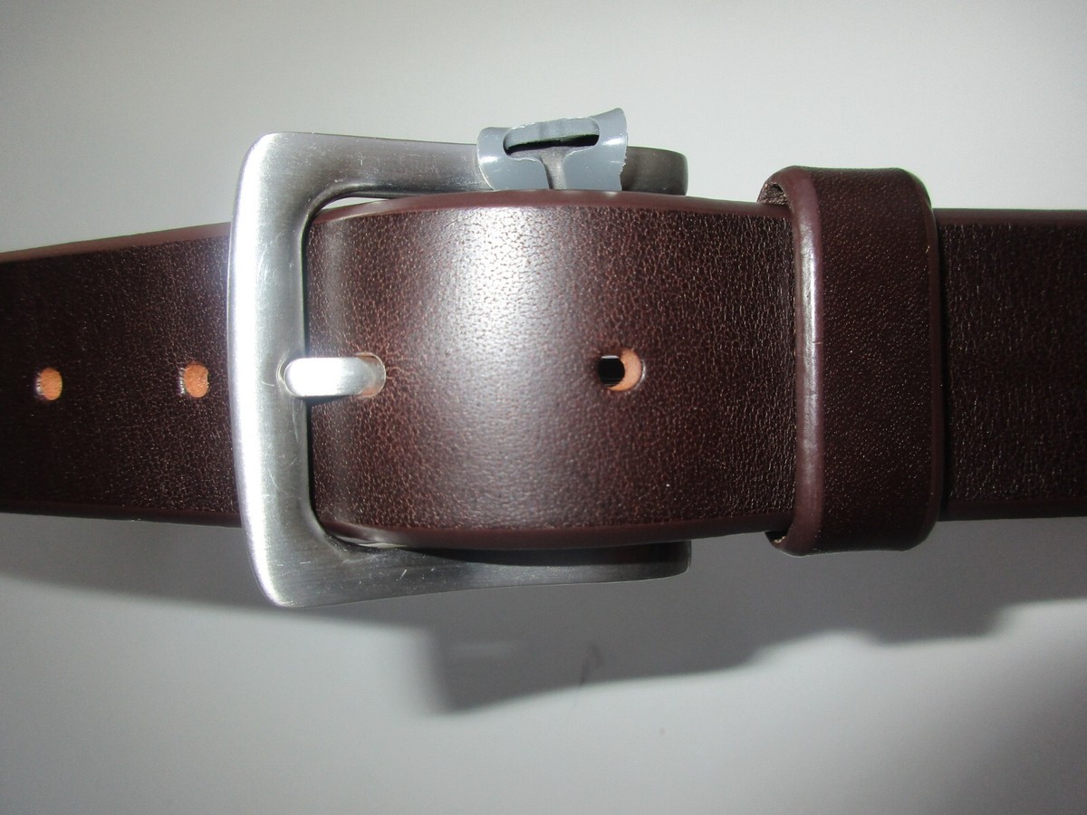 Nordstrom Leather & Metal Belt -34 inch longest brown leather & metal Gap Leather Belt, Black - Etsy main image 4