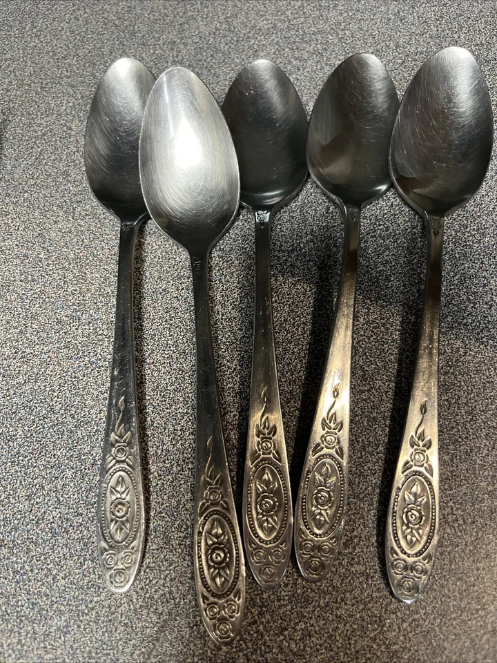 T & N Stylecraft Cubiertos de Acero Inoxidable Victoriano Rosa Viñeta Lote Japón 16 Piezas Foto 3 de 4