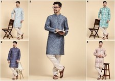 Wedding Ethnic Bollywood Full Stitched Cotton Kurta Payjama Set For Mens 16-SR21