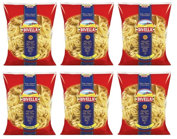 6X Divella Tagliatelle N°91 Hartweizengrieß Pasta Italienische Nudeln 500G-image