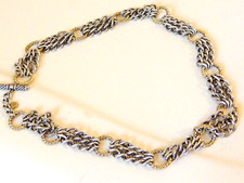  3100 DAVID YURMAN 18K, SS LARGE ROUND LINK CHAIN NECKLACE