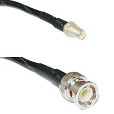 RFC195 Silver RP-SMA FEMALE to BNC MALE Coax RF Cable USA Lot