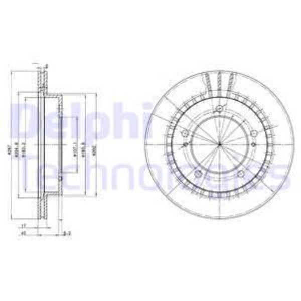 Delphi 2X Bremsscheibe Vorne Ø287 Mm BelüFtet FüR Suzuki Jimny FJ 1.5 Ddis 4X4-image