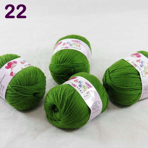 Sale 4BallsX50gr Baby 4Ply Rugs Cashmere Silk Wool hand knitting Crochet Yarn 22 - Picture 2 of 24