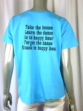 NO TAGS NO BRAND SZ XL Cotton Blue STAGES OF LINE DANCING Tee Shirt Blouse Top