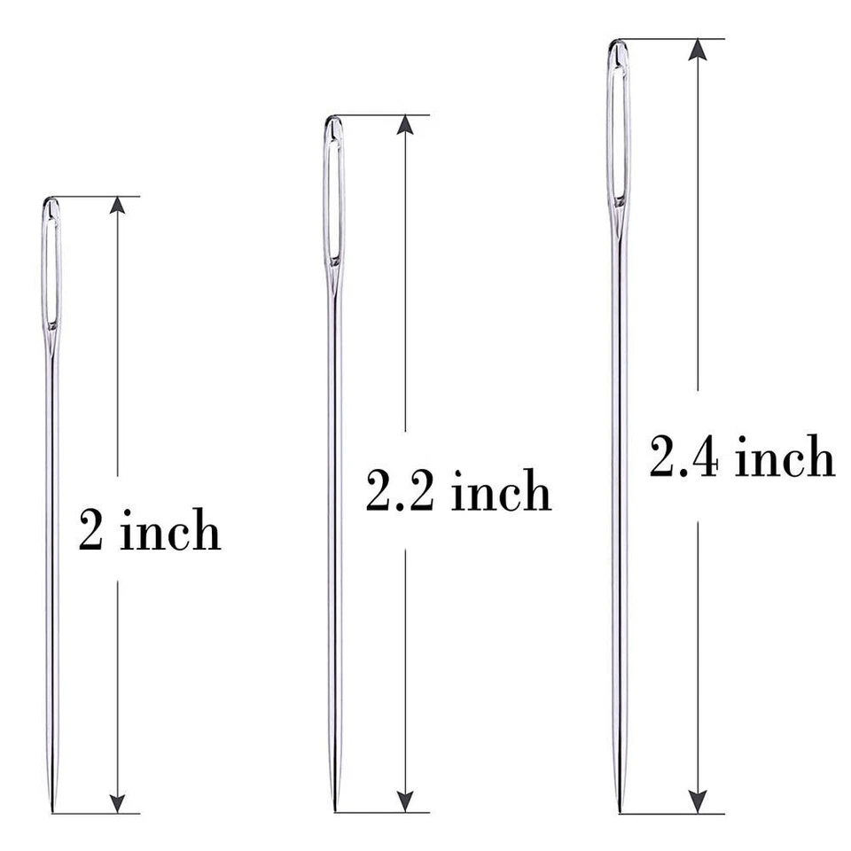 30PCS Large Eye Needles Hand Sewing Tool with Storage Tube for Act Crafts 3 Size - Image 2 of 4