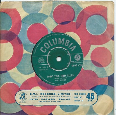 Earl Guest:Honky tonk train blues/Winkle picker stomp:UK Columbia:1961