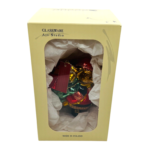 Seltener Weihnachtsbär Weihnachtsschmuck Glaswaren Kunst Studio handgefertigt mit Aufbewahrungsbox - Bild 14 von 23