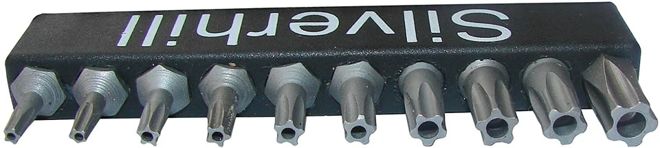 5 Point Star Tamper Proof Bit Set w/ mini ratchet wrench, 10 Piece, TS8 - TS40 - Image 2 of 3