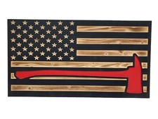 Hacha de bombero bandera americana delgada línea roja gabinete secreto almacenamiento de armas ocultas