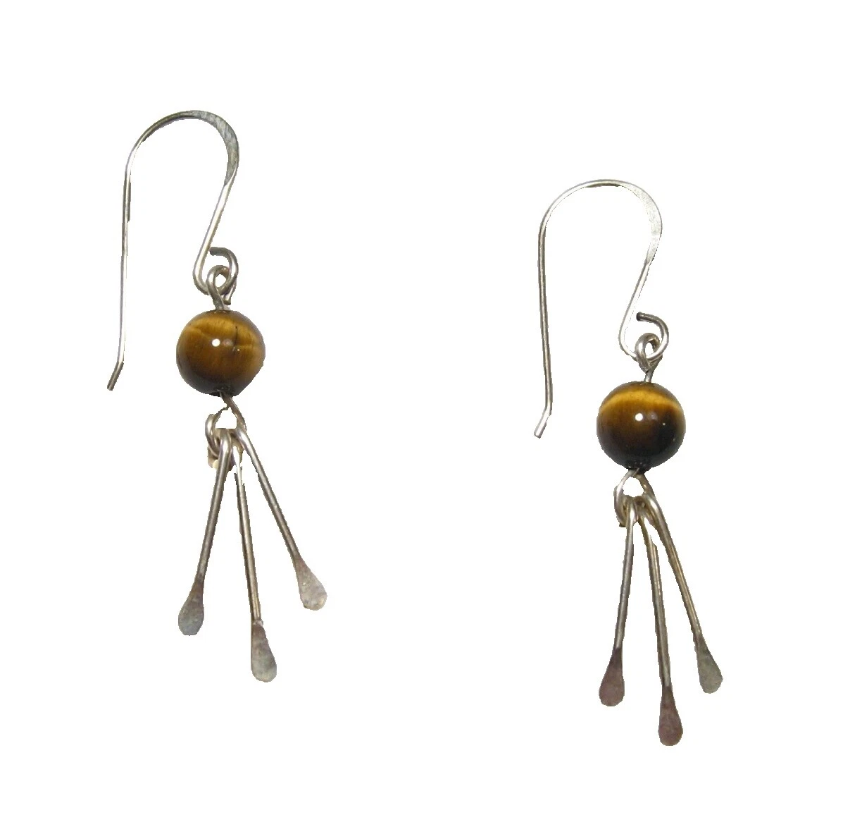 Ojo de Tigre Plata de Ley Pendientes hechos a mano