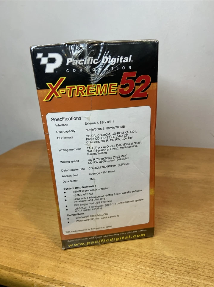 Pacific Digital X-treme 52x24x52 External CD Player Writer Rewrite Drive USB 2.0 - Image 4 of 4