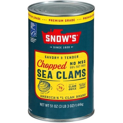Snow's Ocean Chopped Clams Canned - 7g Protein per Serving - Gluten Free, No MSG