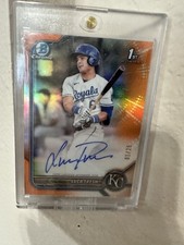 2022 Bowman Chrome Luca Tresh 1st Bowman Orange Refractor Auto 1/25 (Royals)