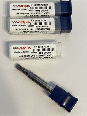 M8 x 1,25 2xD VARGUS GEWINDEFRÄSER HCR08065L16-I1,25ISOTMVTH Hartmetall 20% MwSt inkl