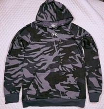 Under Armour Boys Youth XL Dark Gray/Black Rival Fleece Hooded Sweatshirt