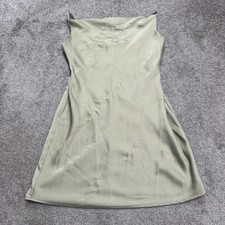 Urban Outfitters Satin Cowl Neck MiniSlip Tank Dress Womens Medium Sage Green