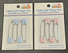 NOS Prym Baby Baby-Safe Cloth Diaper Pins -Pink  Blue 2 Packs 2009 Stainless
