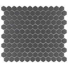 Gotham 1 In. Hex Black 10-1/4 In. X 11-7/8 In. Porcelain Mosaic Tile 8.6 Sq. Ft