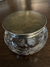 Charles & Richard Comyns Sterling Silver & Glass Pot Pourri Jar Hallmarked