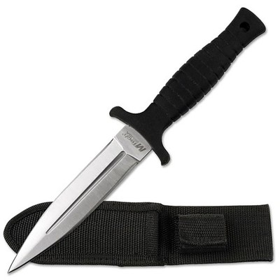 9'' MTech USA Fixed Blade Full Tang Knife w/Rubber Handle & Nylon Sheath