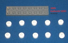 LEGO NEW 1x1 White Tile Round with Bar (10x) 6186681 Brick 31561