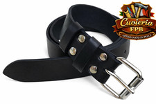 CINTURA UOMO IN CUOIO NERO NERA ARTIGIANALE FINO A 5 CM DI LARGHEZZA 