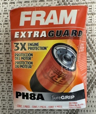 FRAM Extra Guard PH8A, 10K Mile Change Interval Spin-On Oil Filter NIB