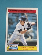 1985 Topps Drake's Big Hitters #19 Don Mattingly NY Yankees BASEBALL Card 9E
