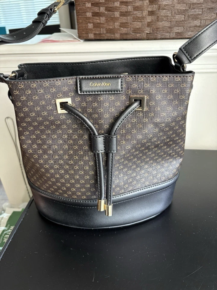 Calvin Klein Black/brown Ash Bucket Crossbody Bag   - Image 3 of 4