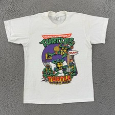 Vintage Teenage Mutant Ninja Turtles Shirt Boys Large White 80s Cartoon TMNT