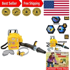 Realistic Power Backpack Leaf Blower Toy with Safety Gear for Kids - Multi