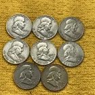 90% Silver Franklin Half Dollars. Lot Of (8). FREE SHIPPING.
