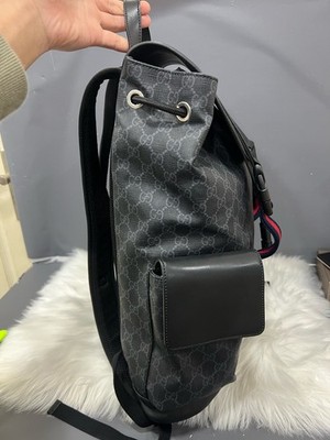 Gucci Ophidia Backpack GG Supreme Black Canvas | eBay