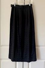 Vintage Tarazzia Black Pleated Maxi Skirt Twill Women's Sz 3 XS Cottagecore