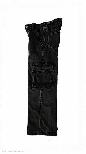 H&M Cargo Jeans Wide Leg Black Kids Cize 10 Youth Girls - Picture 3 of 4